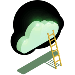 Going into the cloud illustration
